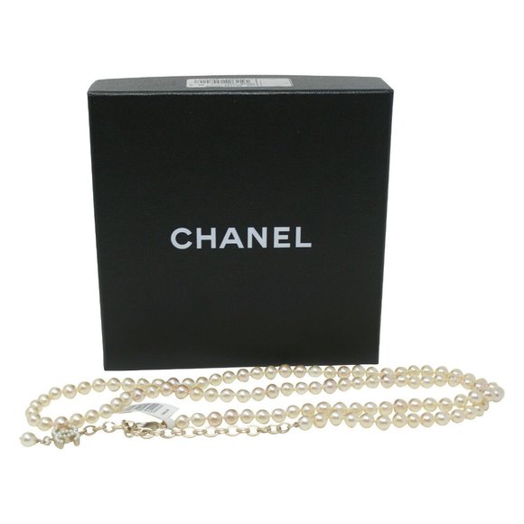 CHANEL Accessories - 12P Logo Faux Pearl Chain Belt/Necklace